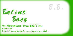 balint bocz business card